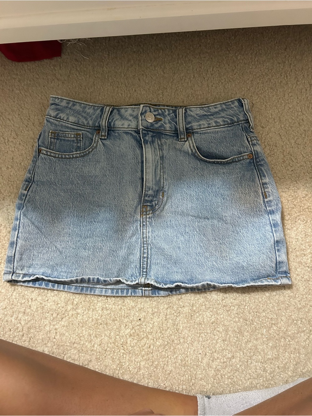Light Wash Denim Mini Skirt